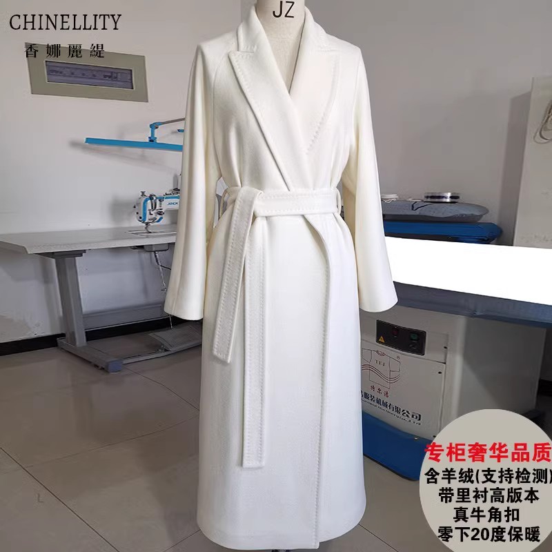 CashMere带里衬真牛角扣