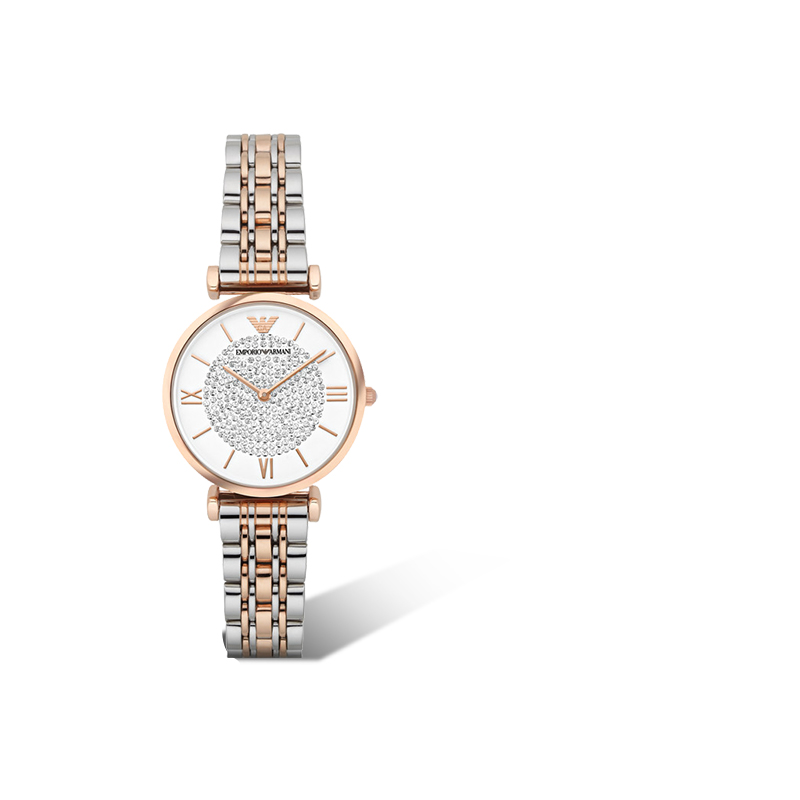 armani阿玛尼满天星手表女时尚玫瑰金镶钻石英女表ar1926礼物