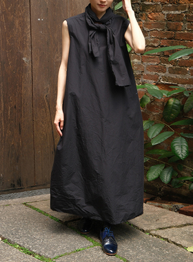 inLESS丨SCHA 1984 V-Back Sleeveless Dress 纯棉连衣裙