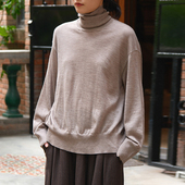 inLESS 打底上衣女 羊绒真丝高领衫 BOBOUTIC LEVITY