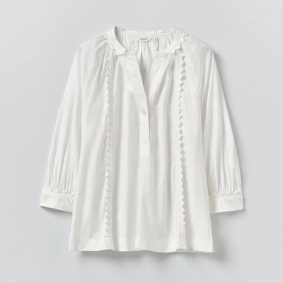 inLESS丨Toast Crockery Edge Cotton Poplin 英国纯棉衬衫上衣女