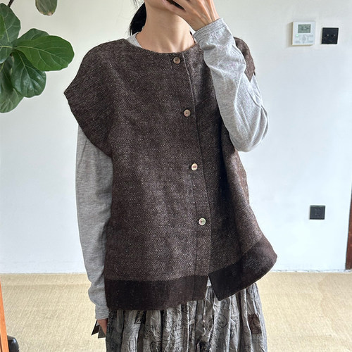 inLESS | ANTIPAST WV188N WOVEN VEST 羊驼毛亚麻背心马甲