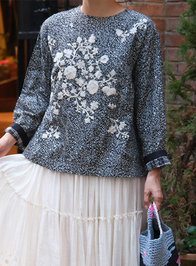 inLESS丨MAKU boxy fit short top 真丝印花短款上衣