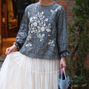 【SALE】MAKU boxy fit short top 真丝印花短款上衣