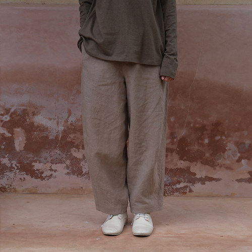 inLESS | 屿麻纪 isola e lino 和纸亚麻茧型裤