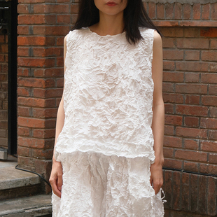 inLESS丨Manuelle Guibal 7006 Débardeur CRINKORA 褶皱背心女