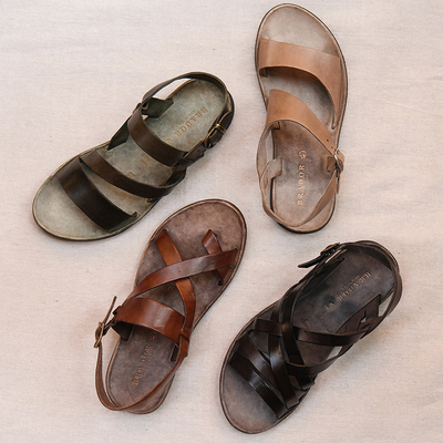 inLESS丨BRADOR 现货 意大利手工制作皮平底凉鞋拖鞋 复古合集