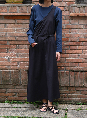 inLESS丨Baserange EYE 真丝连衣裙女系带漏肩长裙