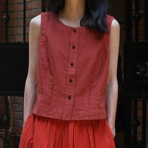 inLESS丨Toast Cotton Linen Poplin 棉麻无袖上衣