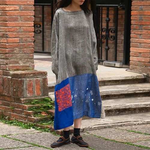 inLESS | AODRESS no.64 panel NIWA cell dress 亚麻真丝连衣裙