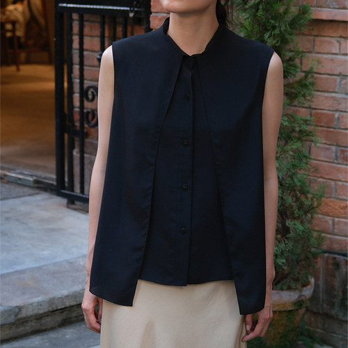 Vanish顽石 7折 桑蚕丝无袖背心上衣女 折扣款不退不换