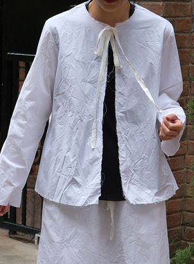 折扣款不退不换 SCHA 1806 双口袋夏季夹克双层衬衫上衣女