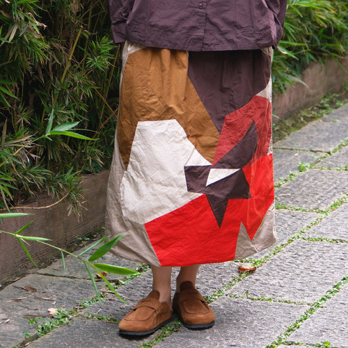 inLESS丨Casey Casey FLORA PATCHWORK 拼接印花纯棉半身裙女