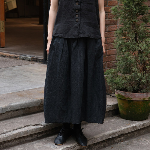 inLESS | HANNOH WESSEL S25117-4 半身裙系带松紧腰a字裙女