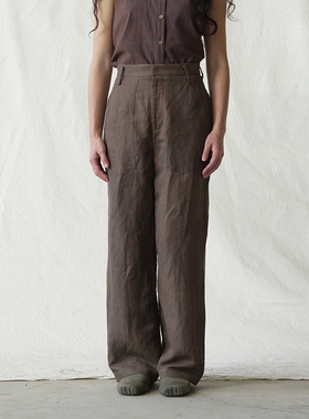 Vanish顽石 7折 绢丝炒色直筒裤休闲裤女