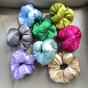 小红书网红发圈真丝枕头填充棉彩色个性肥大肠柔软丝绸睡眠不伤发