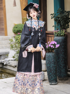 2024新款毕业季重工云肩学士服国风新中式明制汉服马面裙【青韵】