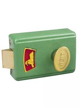 大连锁厂狮子牌木门锁791老式防盗门锁绿色锁壳单舌LION铜舌