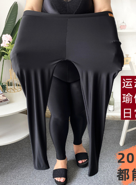 打底裤女裤外穿九分芭显瘦比大码胖mm200斤弹力高腰光泽瑜伽裤子