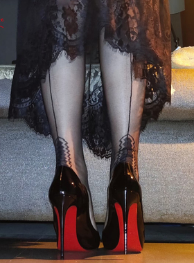 保密代发so kate 12cm高跟鞋细跟44黑色漆皮cl红底浅口尖头单鞋45