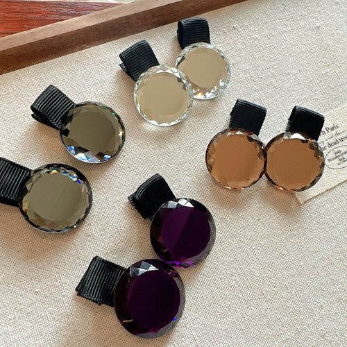 韩国发饰圆形水钻小发夹刘海夹