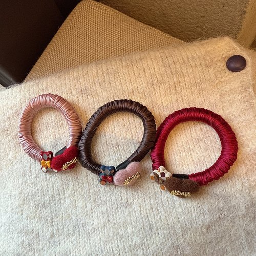 可爱小熊爱心头绳高级感小肠发圈