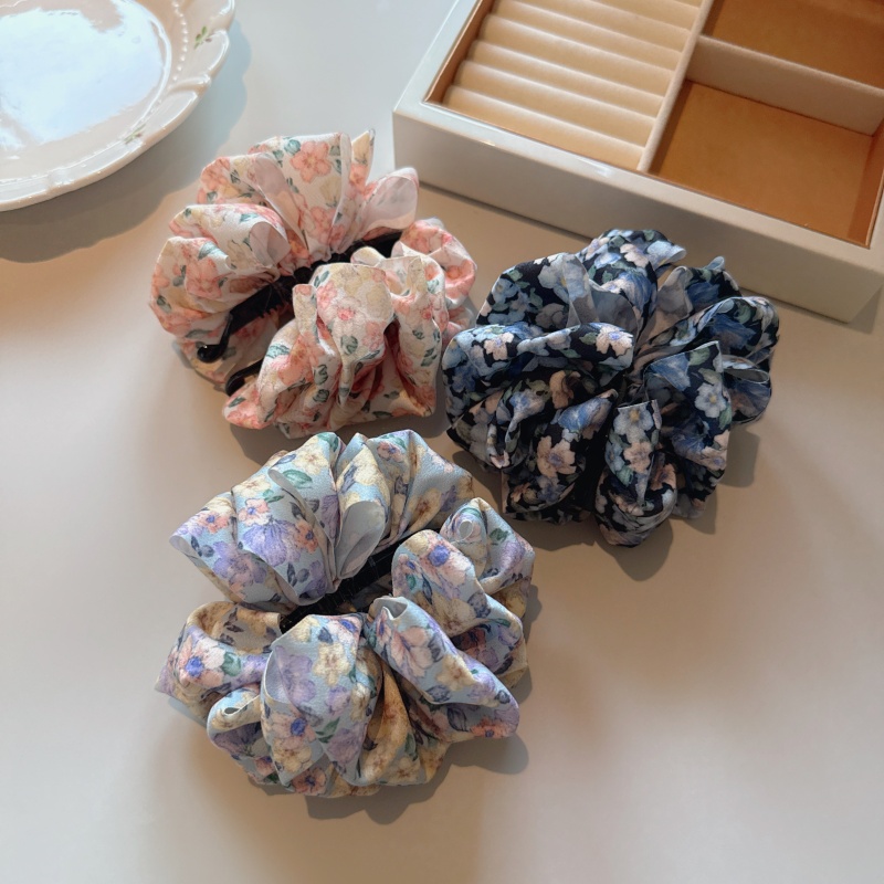 甜美优雅气质布艺碎花香蕉夹