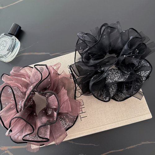 韩国温柔气质网纱灌珠款大肠圈