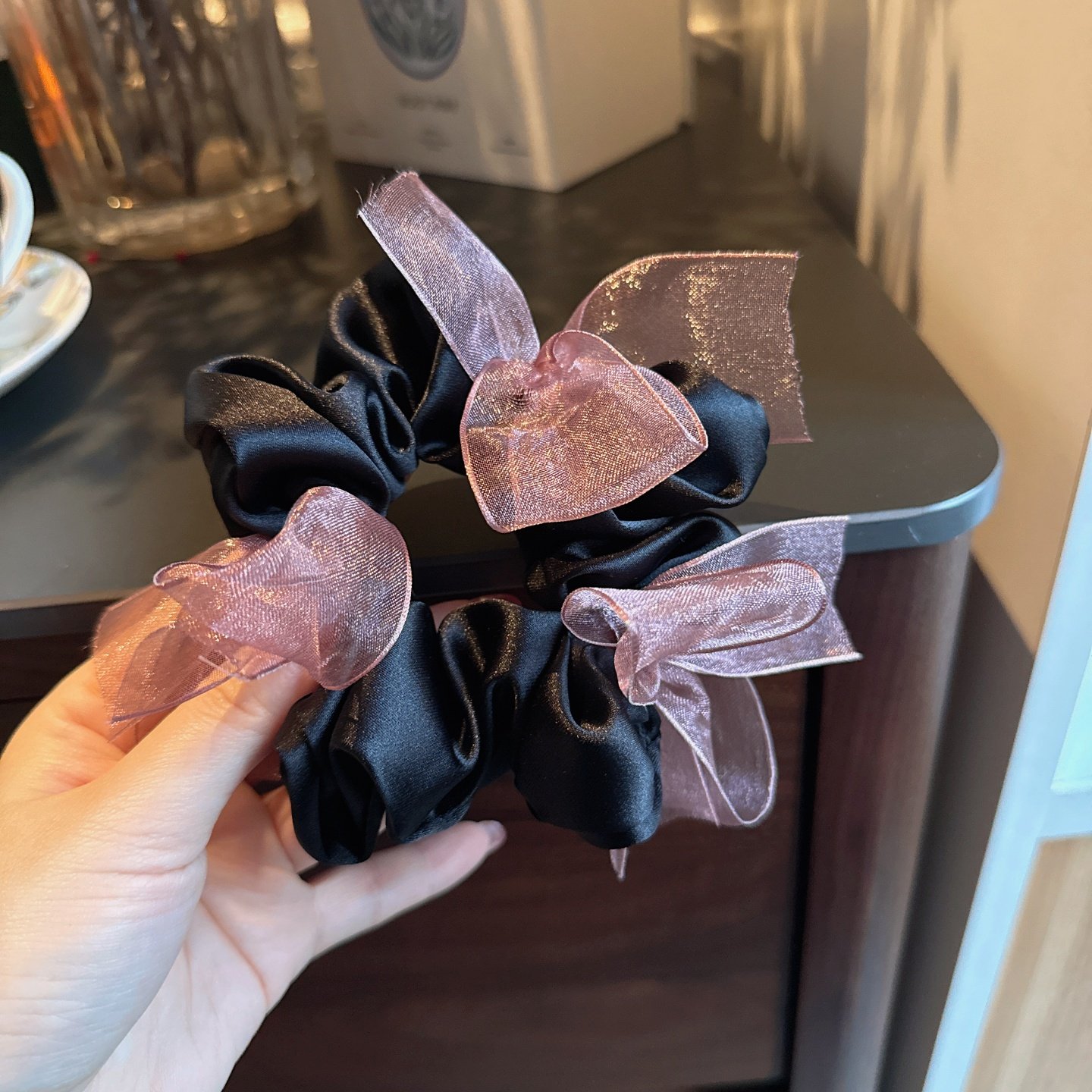 温柔网纱粉色蝴蝶结发圈韩系甜美大肠圈低马尾丸子头皮筋头绳头花,饰品/流行首饰/时尚饰品新,发饰,淘宝优惠券,粉丝福利购,淘宝优惠卷