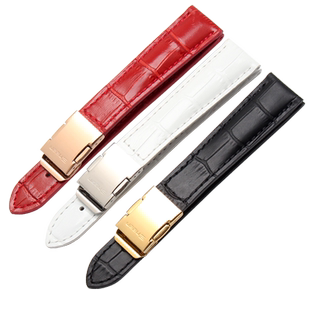 适配卡西欧SHE-5010 5023 3013 5020女表SHEEN系列真皮手表带红色
