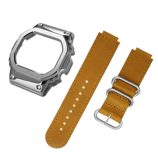 适配卡西欧方块DW5600/5610 GW-B5600 GM5600改装复古真皮手表带