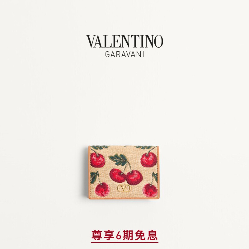 [线上限定]华伦天奴VALENTINO女士 VLOGO SIGNATURE 樱桃钱包