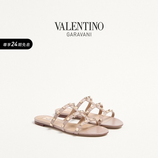 式 ROCKSTUD拖鞋 华伦天奴VALENTINO女士 平底凉鞋 24期免息