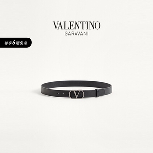 华伦天奴VALENTINO男士 SIGNATURE亮面牛皮革腰带 VLOGO