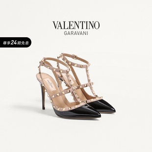 凉鞋 华伦天奴VALENTINO女士 ROCKSTUD漆皮铆钉高跟鞋
