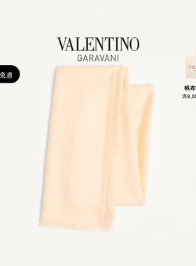 [礼物]华伦天奴VALENTINO女士 TOUTE LA V 羊毛桑蚕丝围巾