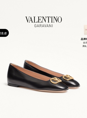 [新品上市]华伦天奴VALENTINO女士VLOGO SIGNATURE羊皮革芭蕾舞鞋