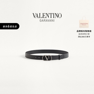 华伦天奴VALENTINO男士 SIGNATURE亮面牛皮革腰带 VLOGO
