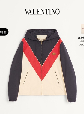 [12期免息]华伦天奴VALENTINO男士 VLOGO 连帽尼龙夹克