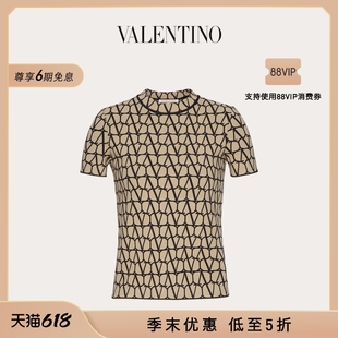 华伦天奴VALENTINO女士V标志弹力黏胶纤维短袖 末优惠 季