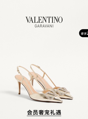 华伦天奴VALENTINO女士 VLOGO SIGNATURE 高跟鞋凉鞋[礼物]