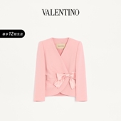12期免息 上市 华伦天奴VALENTINO女士蝴蝶结羊毛绉纱夹克 新品