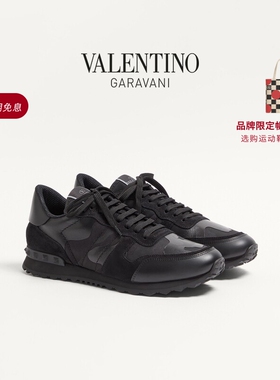 [礼物]华伦天奴VALENTINO男士 CAMOUFLAGE NOIR ROCKRUNNER运动鞋