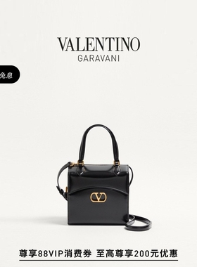 [礼物]华伦天奴VALENTINO女士VAIN-CASE亮面牛皮革保龄球手袋