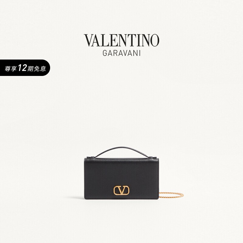 [礼物]华伦天奴VALENTINO女士 VLOGO SIGNATURE 牛皮革钱包