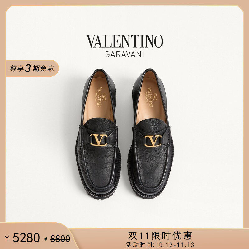 [双11限时优惠]华伦天奴VALENTINO男士 VLOGO SIGNATURE 乐福鞋