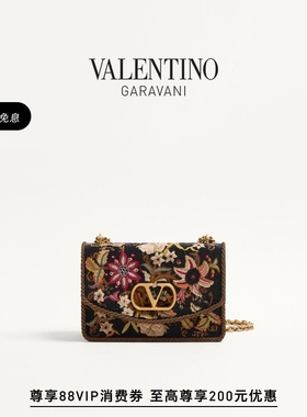 [礼物]华伦天奴VALENTINO女士VAIN刺绣手袋单肩斜挎手提包