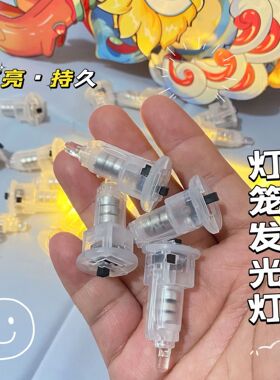 小灯笼灯芯手提灯led电子灯泡暖光七彩闪光儿童手工作业diy配件