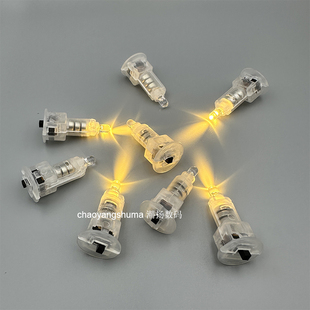 LED灯笼内置暖光黄色彩色闪光儿童DIY发光小灯芯装饰道具底部开关