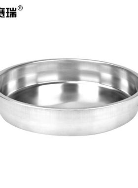 安赛瑞不锈钢圆盘大号盘子商用餐盘托盘圆盘水果盘55×8cm710581